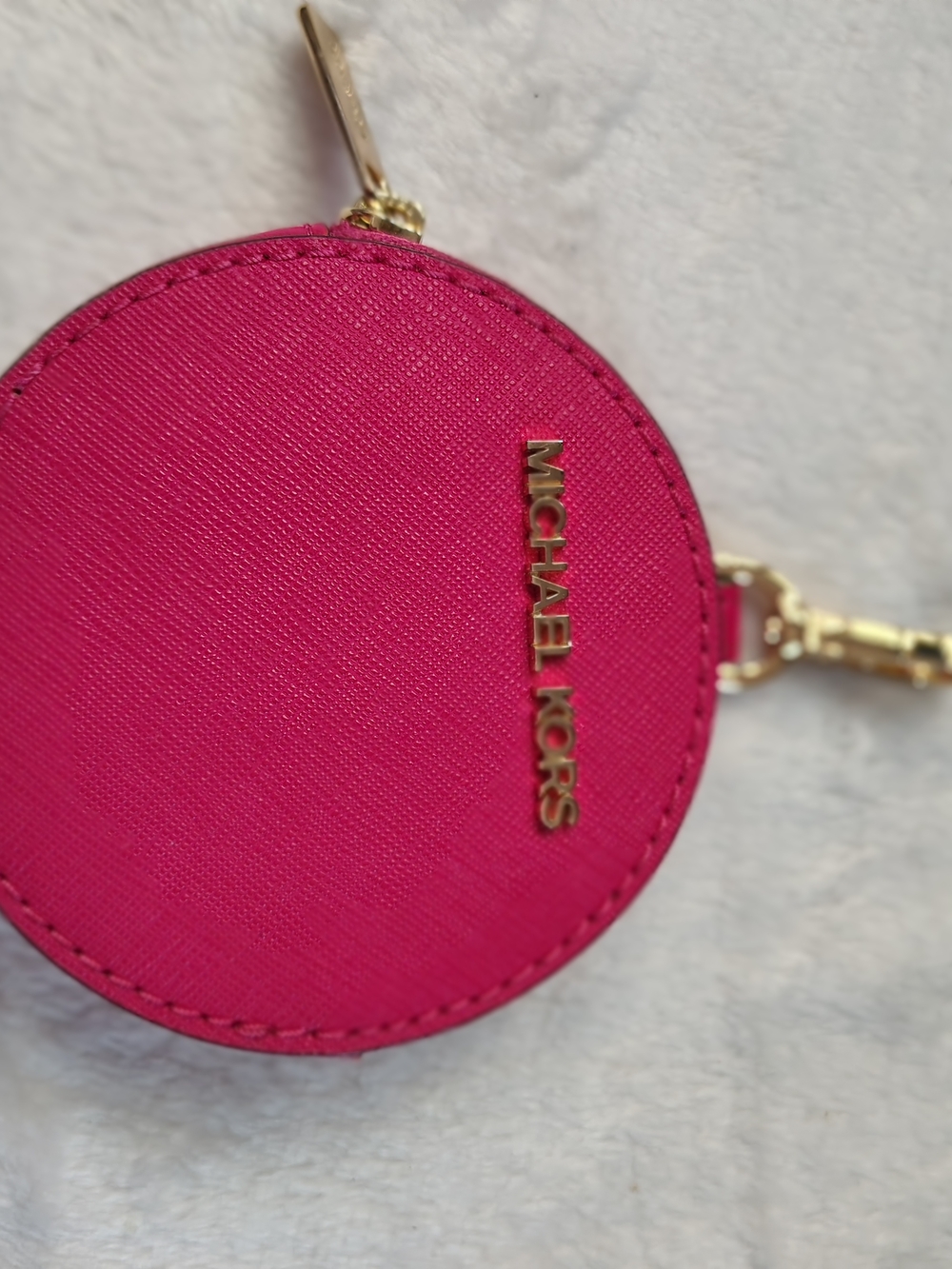Michael Kors Hot Pink Round Coin Pouch
